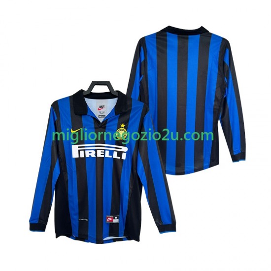 Maglia Inter Milan Retro Uomo Casa Divisa 1998 1999 Manica Lunga