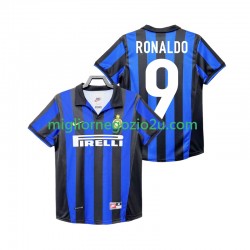 Maglia Inter Milan Roanldo 9 Retro Uomo Casa Divisa 1998 1999 Manica Corta