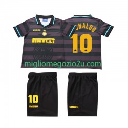 Maglia Inter Milan Ronaldo 10 1997 Retro Bambino Terza Divisa 1998 Manica Corta
