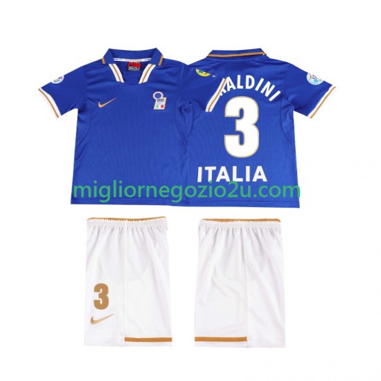Maglia Italia MALDINI 3 1996 Retro Bambino Casa Divisa Manica Corta