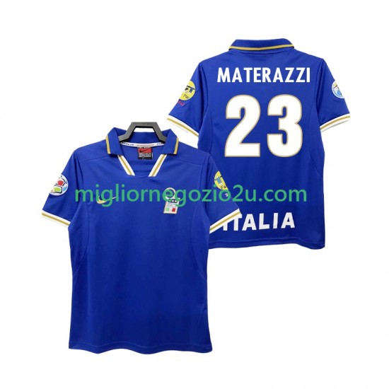 Maglia Italia MATERAZZI 23 1996 Retro Uomo Casa Divisa Manica Corta