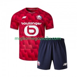 Maglia LOSC Lille Bambino Casa Divisa 2025-2026 Manica Corta