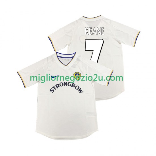 Maglia Leeds United KEANE 7 2000 2001 Retro Uomo Casa Divisa Manica Corta