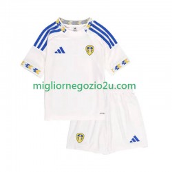 Maglia Leeds United Bambino Casa Divisa 2025-2026 Manica Corta