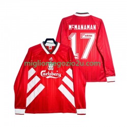 Maglia Liverpool MCMANAMAN 17 1993 1995 Retro Uomo Casa Divisa Manica Lunga