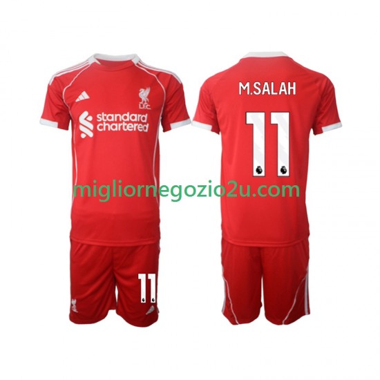 Maglia Liverpool Mohamed Salah 11 Bambino Casa Divisa 2025-2026 Manica Corta
