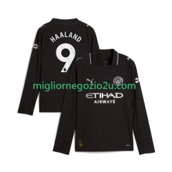 Maglia Manchester City Erling Haaland 9 Uomo Trasferta Divisa 2025-2026 Manica Lunga