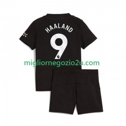 Maglia Manchester City Erling Haaland 9 Bambino Trasferta Divisa 2025-2026 Manica Corta