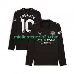 Maglia Manchester City Jack Grealish 10 Uomo Trasferta Divisa 2025-2026 Manica Lunga