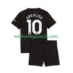 Maglia Manchester City Jack Grealish 10 Bambino Trasferta Divisa 2025-2026 Manica Corta