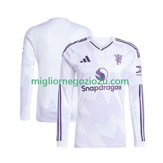 Maglia Manchester United Uomo Trasferta Divisa 2025-2026 Manica Lunga