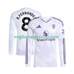 Maglia Manchester United Bruno Fernandes 8 Uomo Trasferta Divisa 2025-2026 Manica Lunga