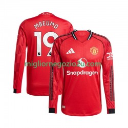 Maglia Manchester United Bryan Mbeumo 19 Uomo Casa Divisa 2025-2026 Manica Lunga