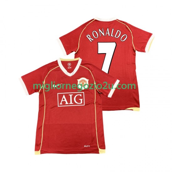Maglia Manchester United Cristiano Ronaldo 7 2007 Retro Uomo Casa Divisa 2006 Manica Corta