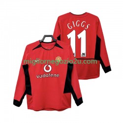 Maglia Manchester United GIGGS 11 Retro Uomo Casa Divisa 2004 2002 Manica Lunga