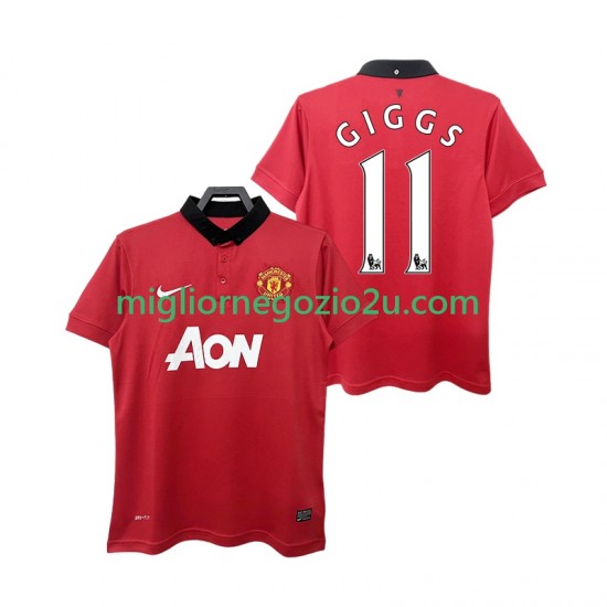 Maglia Manchester United GIGGS 11 2013 2014 Retro Uomo Casa Divisa Manica Corta