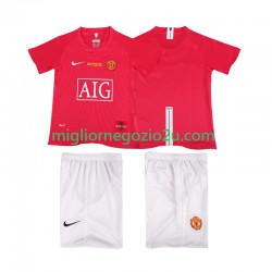 Maglia Manchester United Champions League 2007 Retro Bambino Casa Divisa 2008 Manica Corta
