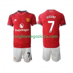 Maglia Manchester United Mason Mount 7 Bambino Casa Divisa 2025-2026 Manica Corta
