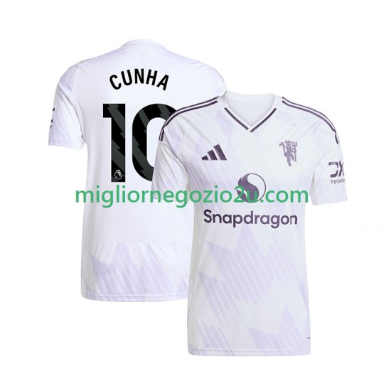Maglia Manchester United Matheus Cunha 10 Uomo Trasferta Divisa 2025-2026 Manica Corta