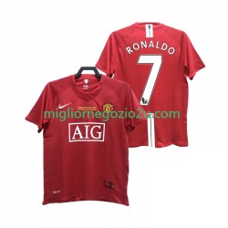 Maglia Manchester United RONALDO 7 2007 Retro Uomo Casa Divisa 2008 Manica Corta