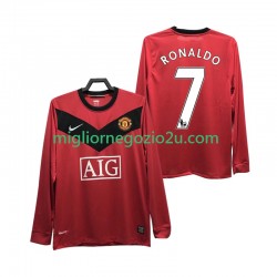 Maglia Manchester United RONALDO 7 2009 Retro Uomo Casa Divisa 2010 Manica Lunga