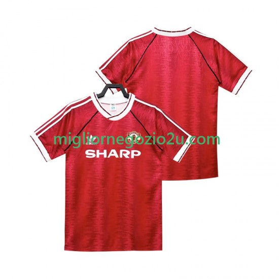 Maglia Manchester United 1990 1992 Retro Uomo Casa Divisa Manica Corta