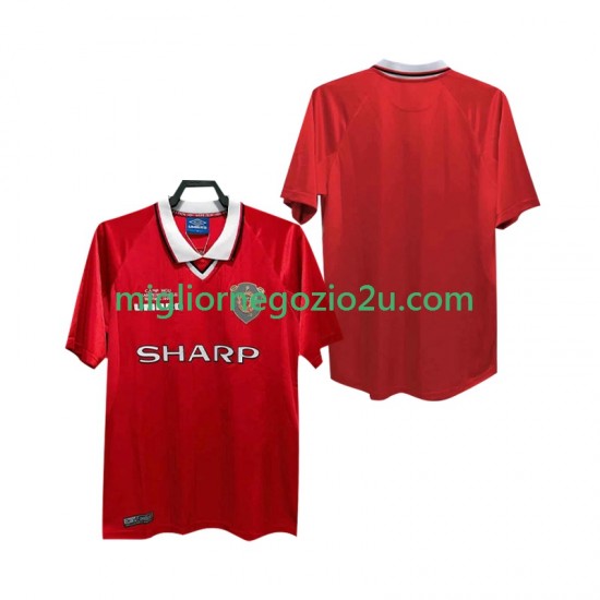 Maglia Manchester United 2000 Retro Uomo Casa Divisa 1999 Manica Corta