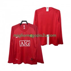 Maglia Manchester United 2007 Retro Uomo Casa Divisa 2008 Manica Lunga