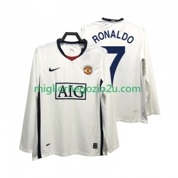 Maglia Manchester United Ronaldo 7 Premier League 2009 Retro Uomo Trasferta Divisa 2008 Manica Lunga