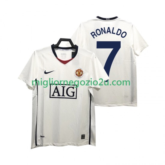 Maglia Manchester United Ronaldo 7 Premier League 2009 Retro Uomo Trasferta Divisa 2008 Manica Corta