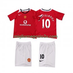 Maglia Manchester United Ruud van Nistelrooy 2005 Retro Bambino Casa Divisa 2006 Manica Corta