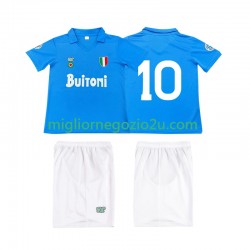 Maglia Napoli 10 1987 1988 Retro Bambino Casa Divisa Manica Corta