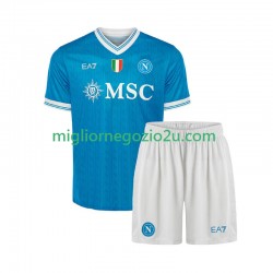 Maglia Napoli Bambino Casa Divisa 2025-2026 Manica Corta