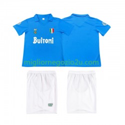 Maglia Napoli 1987 1988 Retro Bambino Casa Divisa Manica Corta