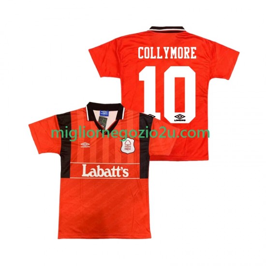 Maglia Nottingham Forest COLLYMORE 10 1995 Retro Uomo Casa Divisa 1994 Manica Corta