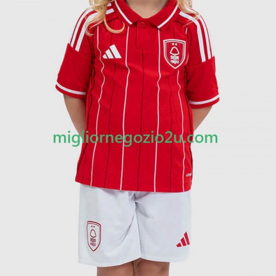 Maglia Nottingham Forest Bambino Casa Divisa 2025-2026 Manica Corta