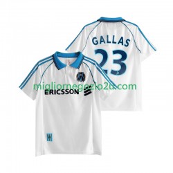 Maglia Olympique de Marseille Gallas 23 Retro Uomo Casa Divisa 1998 1999 Manica Corta