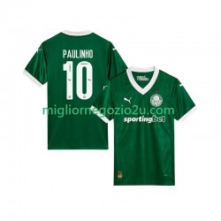 Maglia Palmeiras Paulinho 10 Uomo Casa Divisa 2025-2026 Manica Corta