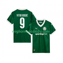 Maglia Palmeiras Vitor Roque 9 Uomo Casa Divisa 2025-2026 Manica Corta