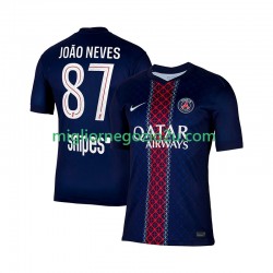 Maglia Paris Saint-Germain Joao Neves 87 Uomo Casa Divisa 2025-2026 Manica Corta