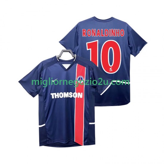 Maglia Paris Saint-Germain RONALDINHO 10 2003 Retro Uomo Casa Divisa 2002 Manica Corta