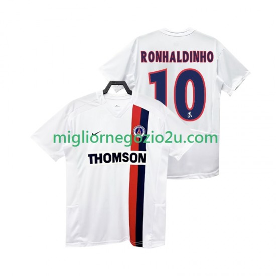 Maglia Paris Saint-Germain RONHALDINHO 10 2003 Retro Uomo Trasferta Divisa 2002 Manica Corta