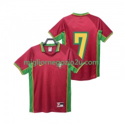 Maglia Portogallo 7 Retro Uomo Casa Divisa 1998 Manica Corta