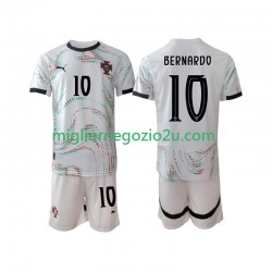 Maglia Portogallo Bernardo Silva 10 Bambino Trasferta Divisa 2025-2026 Manica Corta