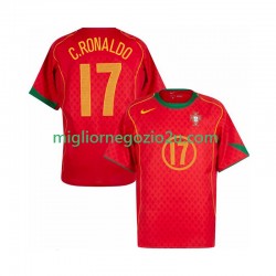 Maglia Portogallo Cristiano Ronaldo 17 Retro Uomo Casa Divisa 2004 Manica Corta