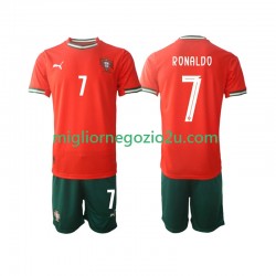 Maglia Portogallo Cristiano Ronaldo 7 Bambino Casa Divisa 2025 Manica Corta