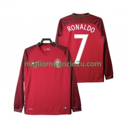 Maglia Portogallo Cristiano Ronaldo 7 2016 Retro Uomo Casa Divisa Manica Lunga