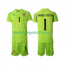 Maglia Portogallo Diogo Costa 1 Portiere Bambino Casa Divisa 2025 Manica Corta