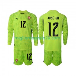 Maglia Portogallo Jose Sa 12 Portiere Bambino Casa Divisa 2025 Manica Lunga