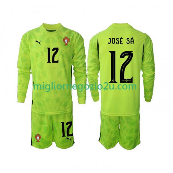 Maglia Portogallo Jose Sa 12 Portiere Bambino Casa Divisa 2025 Manica Lunga